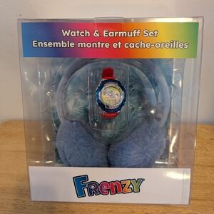 Kids Blue Earmuff and Red Watch Set